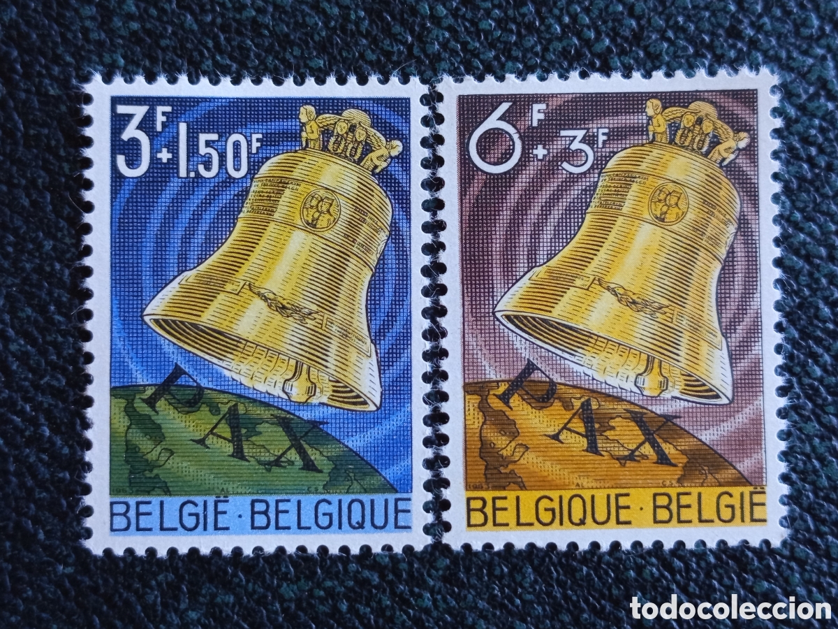 Sellos: B&eacute;lgica 1963 Serie Completa Pax Campana Libertad Yvert 1269/1270 MH Nuevo