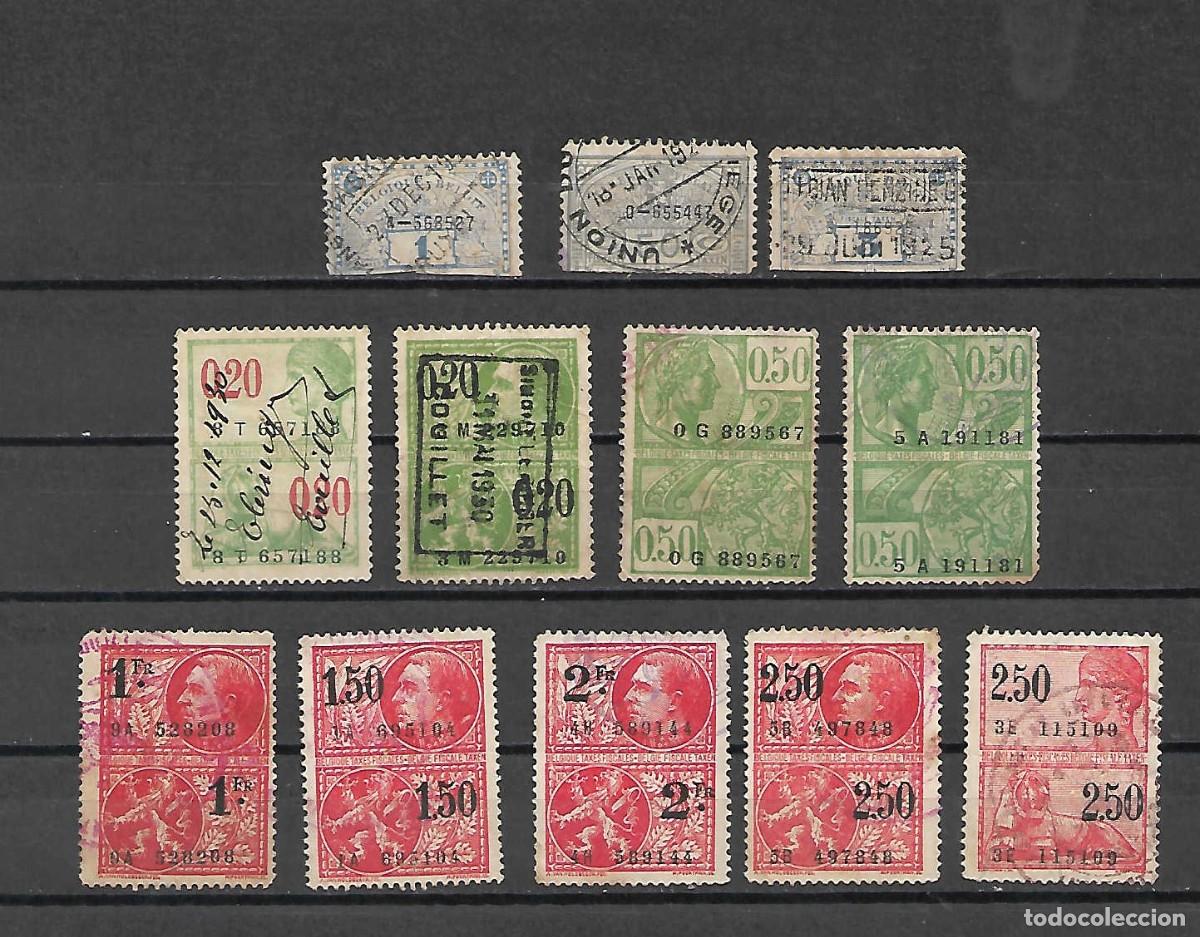 Sellos: Lote de 12 sellos FISCALES de B&eacute;lgica, a&ntilde;os 1920/1960