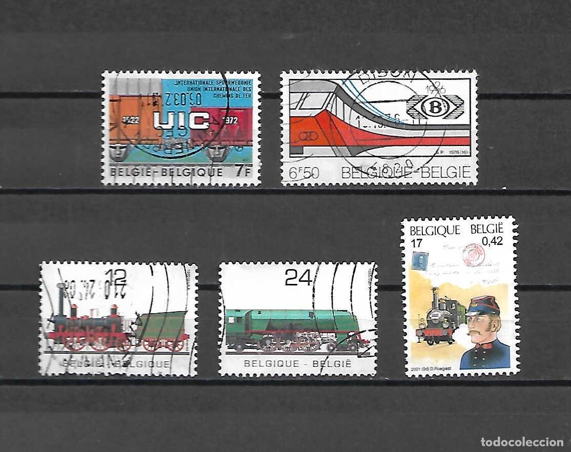 Sellos: lote 5 sellos de ferrocarriles de B&eacute;lgica, sellos de los a&ntilde;os 1972/2001
