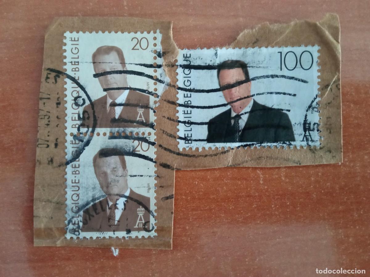 Sellos: 3 SELLOS DE BELGICA, PEGADOS Y MATASELLADOS