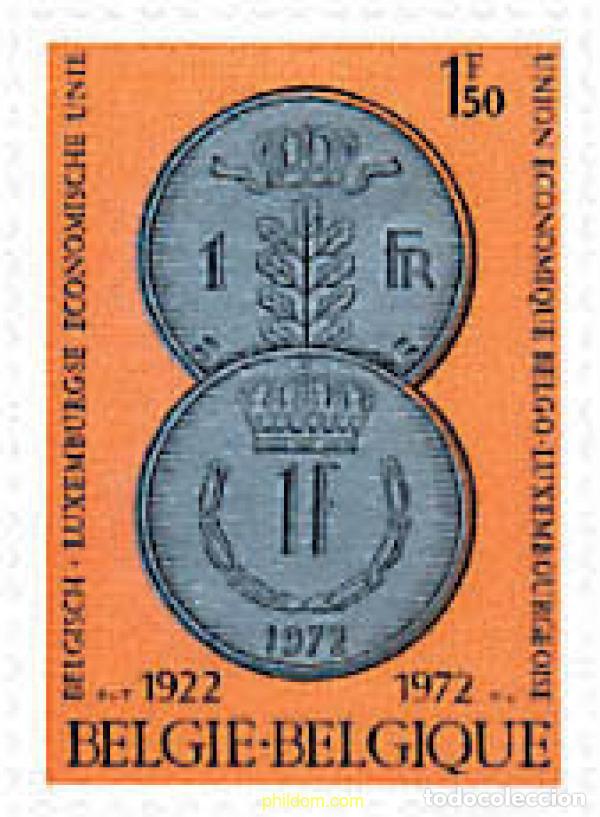 Sellos: 84412 MNH BELGICA 1972 50 ANIVERSARIO DE LA UNION ECONOMICA DE BELGICA Y LUXEMBURGO