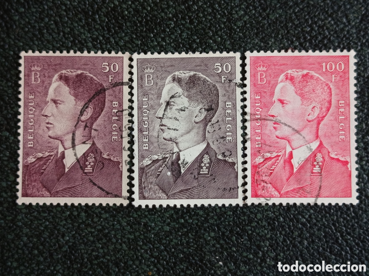 Sellos: Lote B&eacute;lgica 1951 Rey Balduino B Coronado 50F 100F Usados OBP 880-881