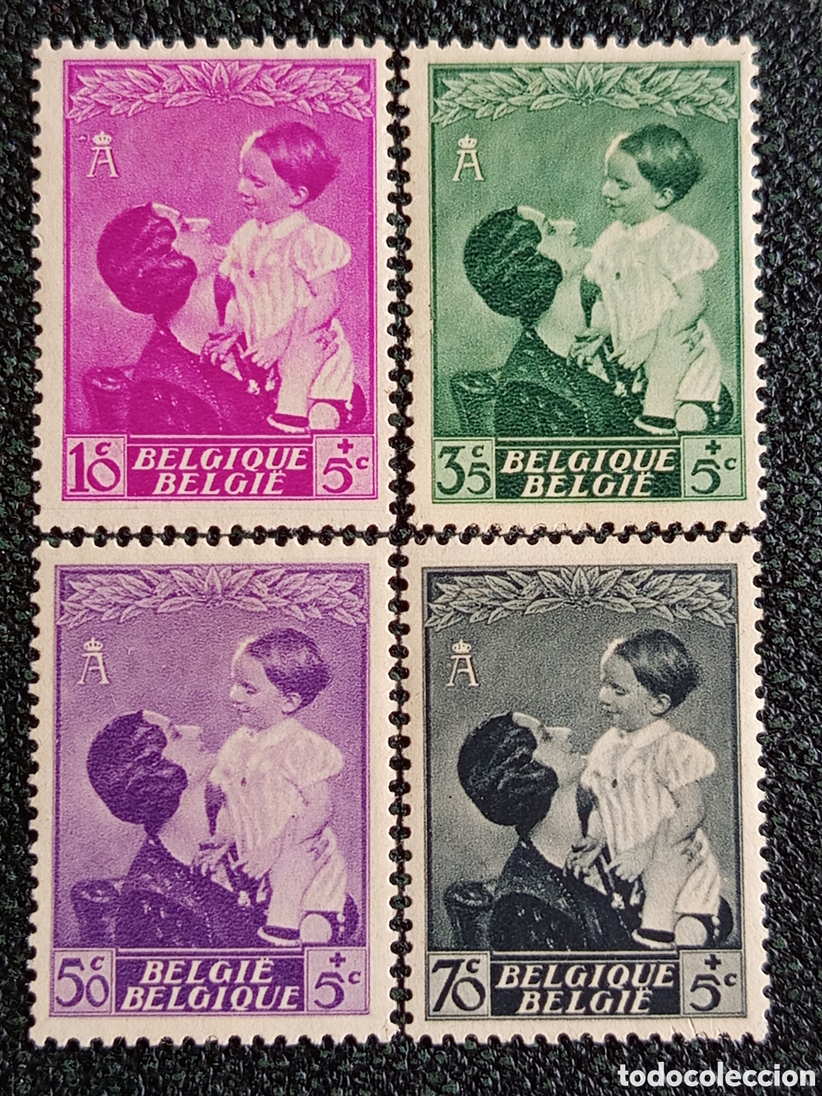 Sellos: Lote B&eacute;lgica 1931 Reina Astrid Principe Balduino OBP 326-329 MH