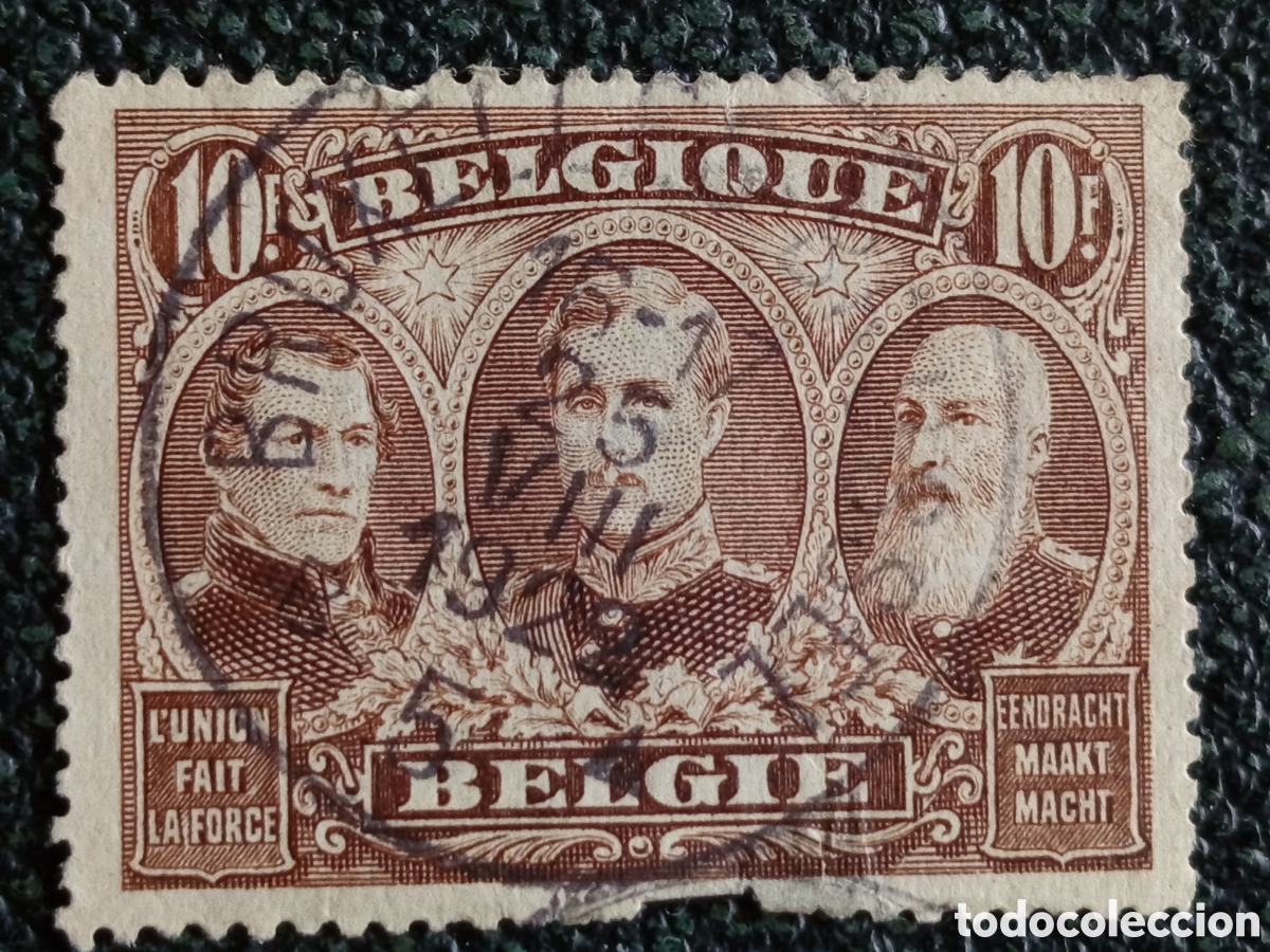 Sellos: Sello B&eacute;lgica 1915 Los Tres Reyes 10c Casta&ntilde;o Usado OBP 138 Used