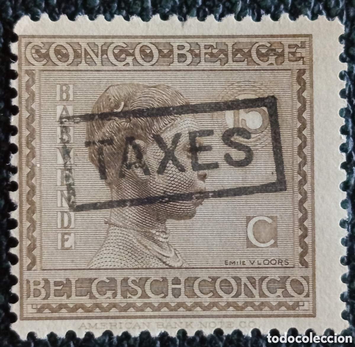 Timbres: Congo Belga 1923 Sobrecargo TAXES 15c Sepia Tasa Postal - Yvert Taxe #11 MH