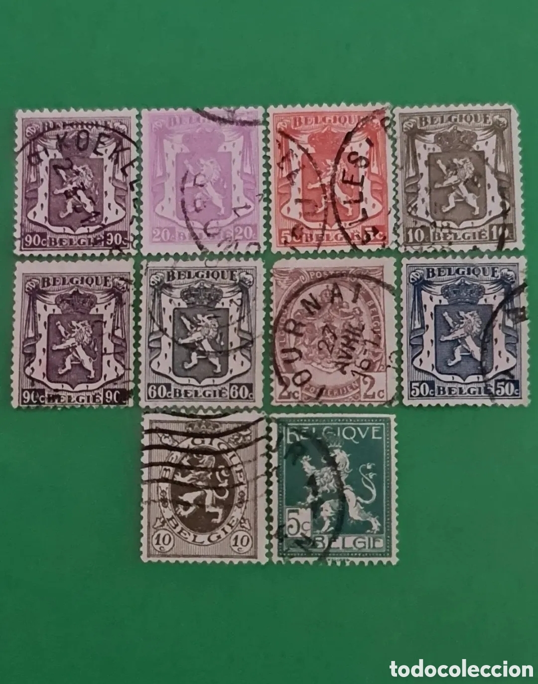 Briefmarken: BELGICA ( 1935- 1944) / Le&oacute;n Rampante.