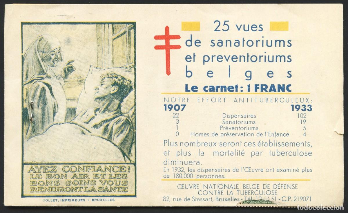 Selos: B&Eacute;LGICA, VI&Ntilde;ETAS, CARNET, OBRA NACIONAL DE DEFENSA CONTRA LA TUBERCULOSIS, 1933