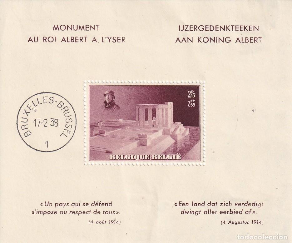 Stamps: HB 1938 B&eacute;lgica - Homenaje p&oacute;stumo al Rey Alberto I (1875-1934) / Monument au roi Alvert a l'Yser..