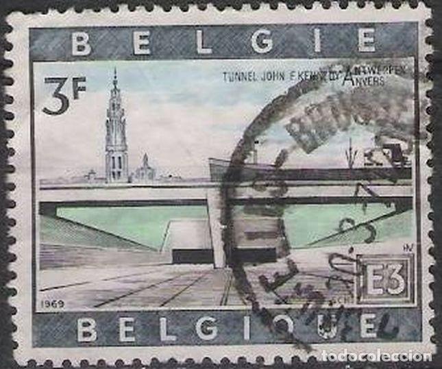 Sellos: Belgica 1969 Scott 729 Sello &ordm; Arquitectura Tunel J.F. Kennedy Escalda de Amberes Michel 1570