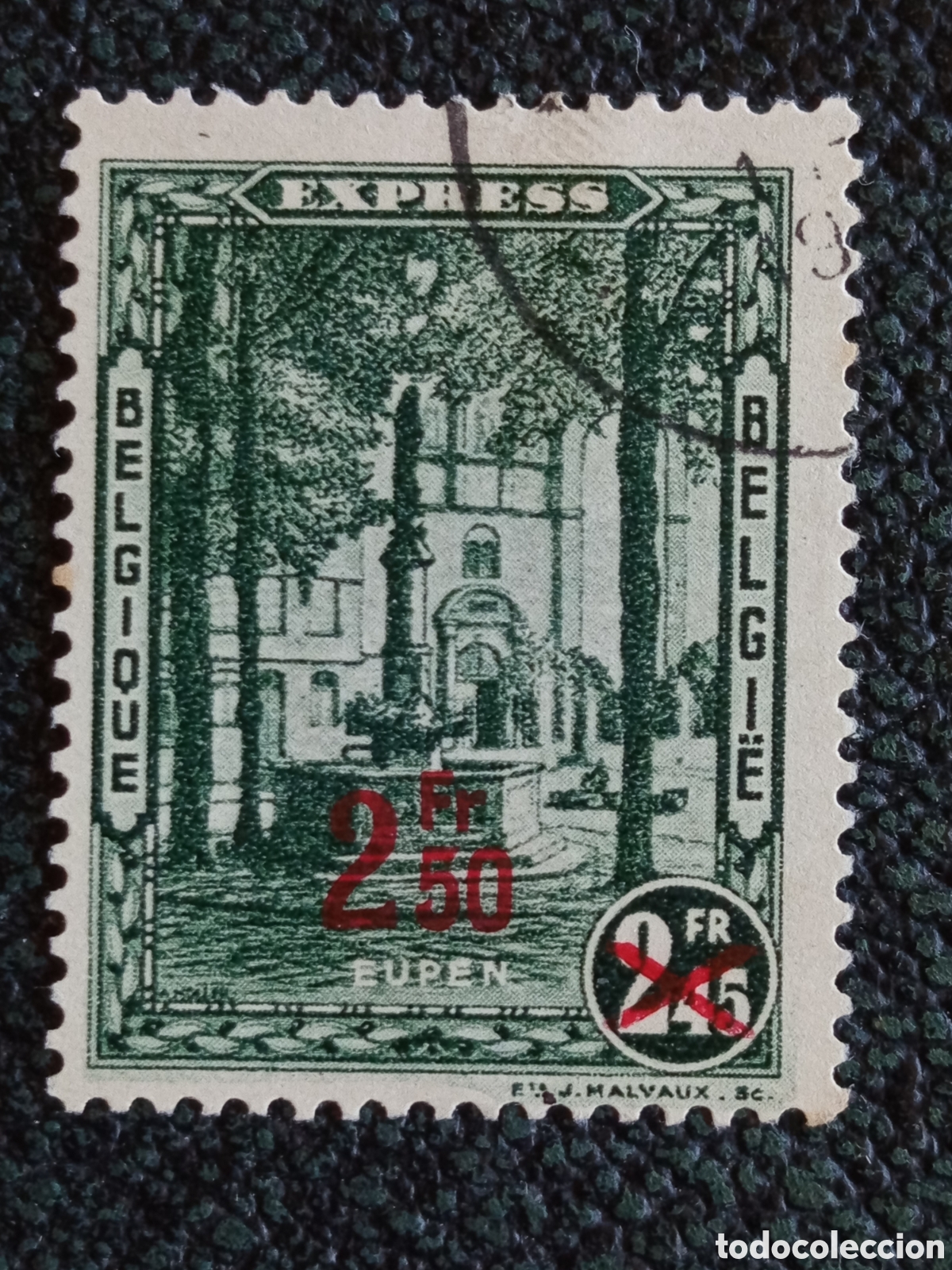Selos: Sello B&eacute;lgica 1932 Correo Urgente Express 2,50F sobre 2,45F Michel 325