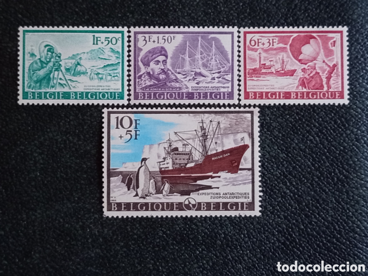 Francobolli: Sellos B&eacute;lgica 1966 Serie Completa Expedici&oacute;n Ant&aacute;rtica Michel 1448-51 MH