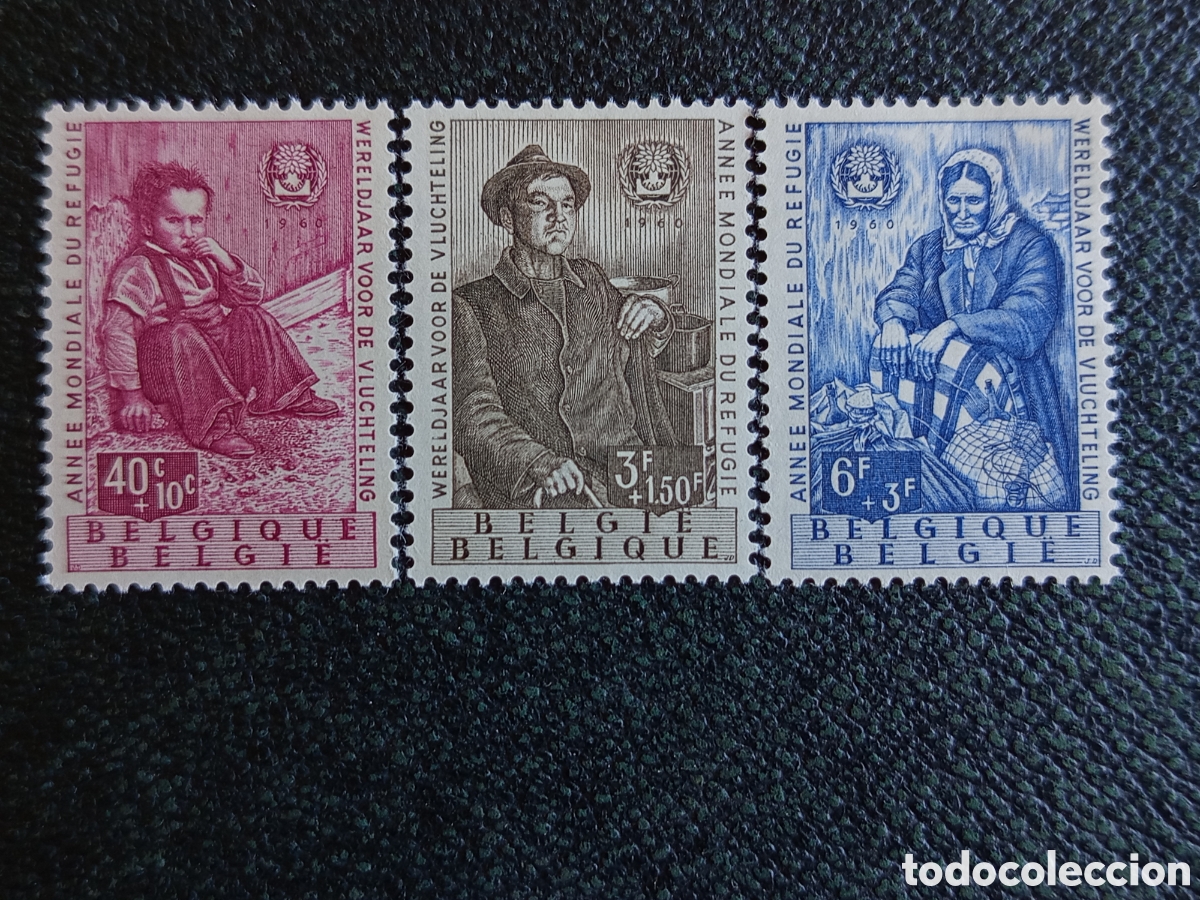 Sellos: Serie Completa B&eacute;lgica 1960 A&ntilde;o Mundial del Refugiado Nuevos MH Yvert 1125/27