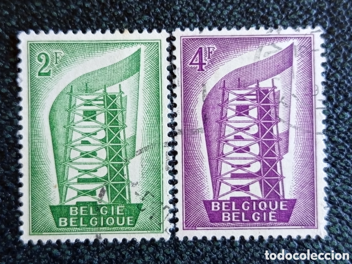 Sellos: Serie Completa B&eacute;lgica 1956 Europa CEPT Reconstrucci&oacute;n Yvert 994/995