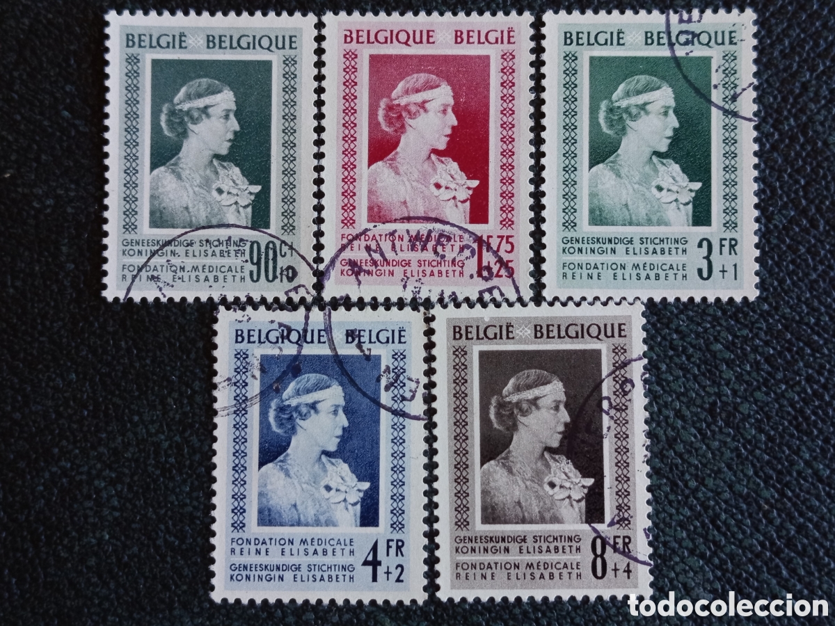 Stamps: B&eacute;lgica 1950 Fundaci&oacute;n M&eacute;dica Reina Elisabeth Usados (Cat. Yvert 831/835 )