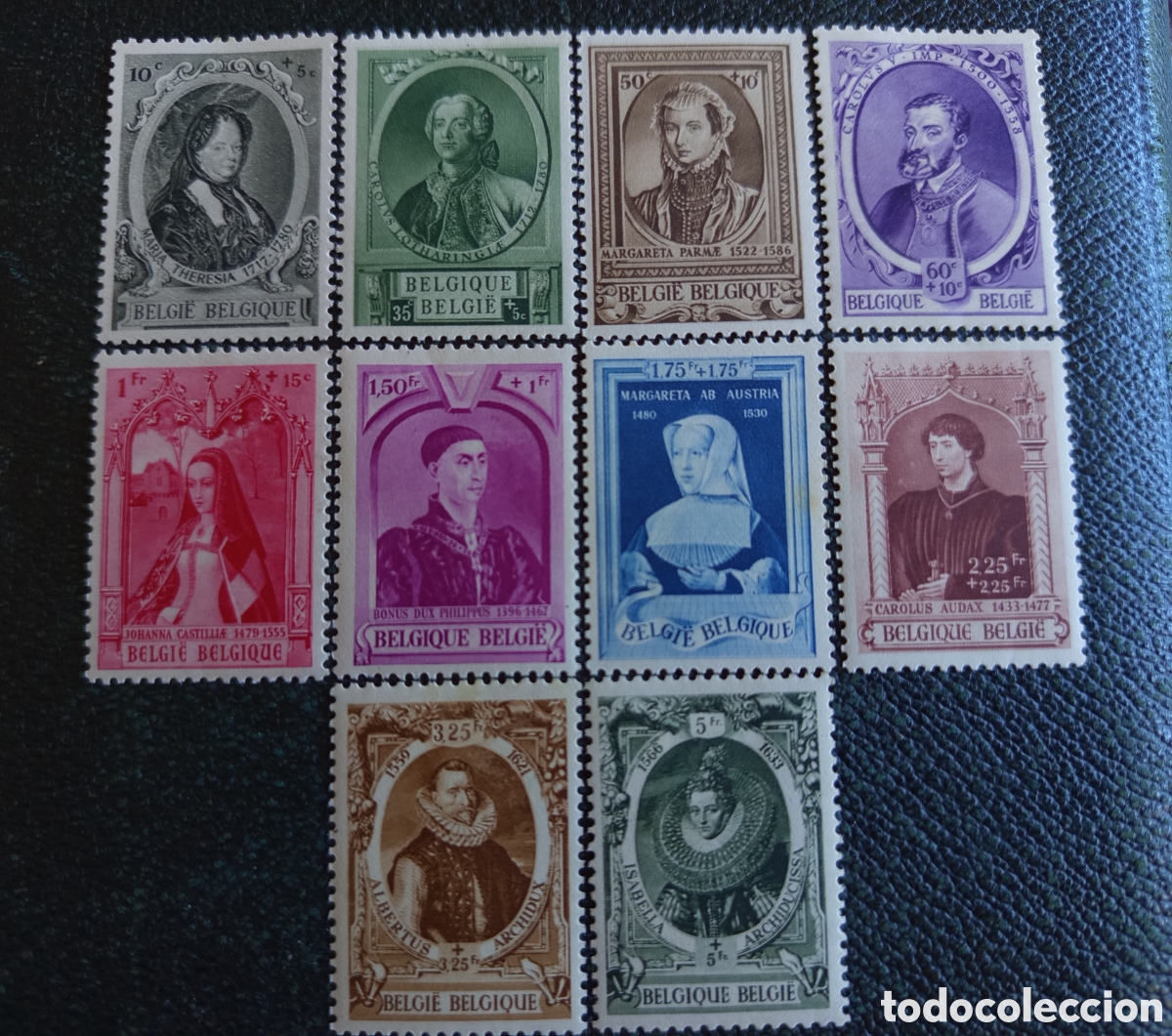 Sellos: Serie Completa Sellos B&eacute;lgica 1941 Pr&iacute;ncipes y Gobernantes (Michel 573/582 - MH)