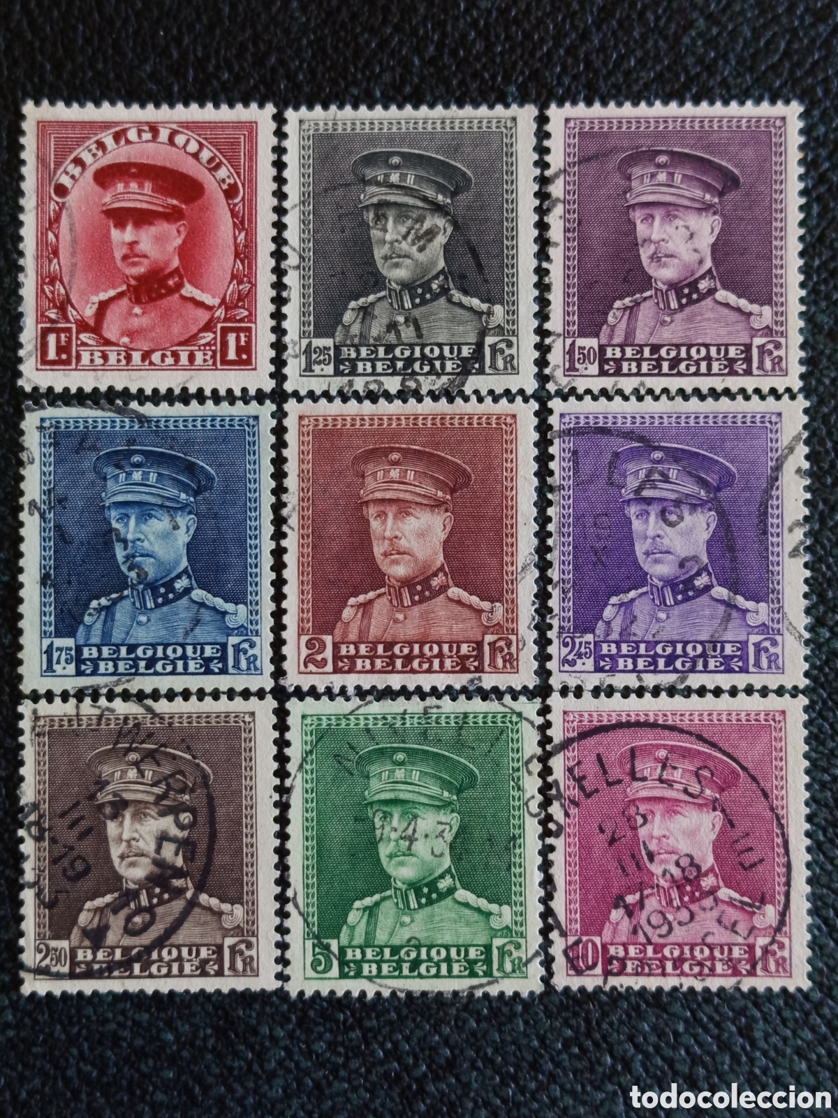 Timbres: Lote 9 Sellos B&eacute;lgica 1931 Rey Alberto I Tipo K&eacute;pi (Michel 305/313 - Mixto)