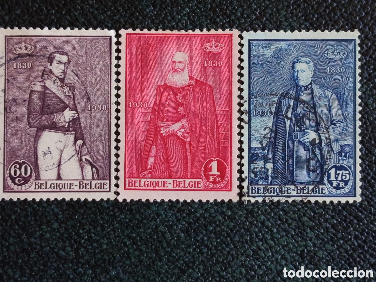 Timbres: Serie Completa Sellos B&eacute;lgica 1930 Centenario Independencia (Michel 284/286)
