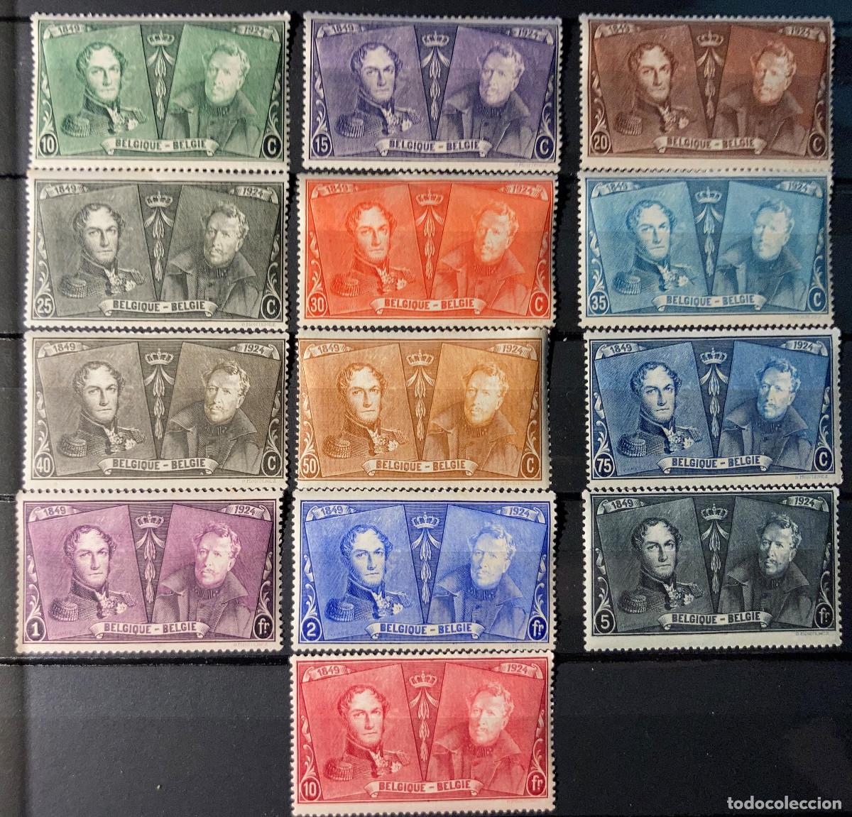Timbres: Belgica 1925 The 75th Anniversary of the First Belgian Stamp YT 221-233 MNH
