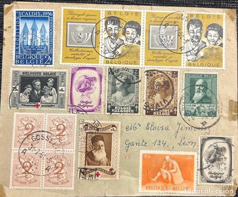 Sellos: TS.)1961, BELGIUM, COVER, SENT FROM GOSSELIES, BELGIUM, TO LE&Oacute;N, GUANAJUATO, MEXICO, FEATURES TWELVE