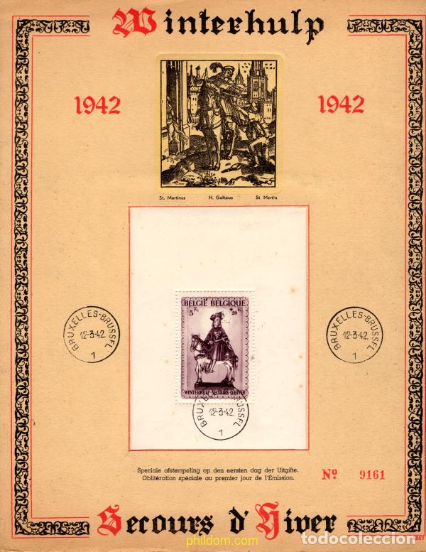 Sellos: 797734 MNH BELGICA 1942 AUXILIOS DE INVIERNO. ESTATUILLAS DE SAN MARTIN DE COLECCIONES PARTICULARES