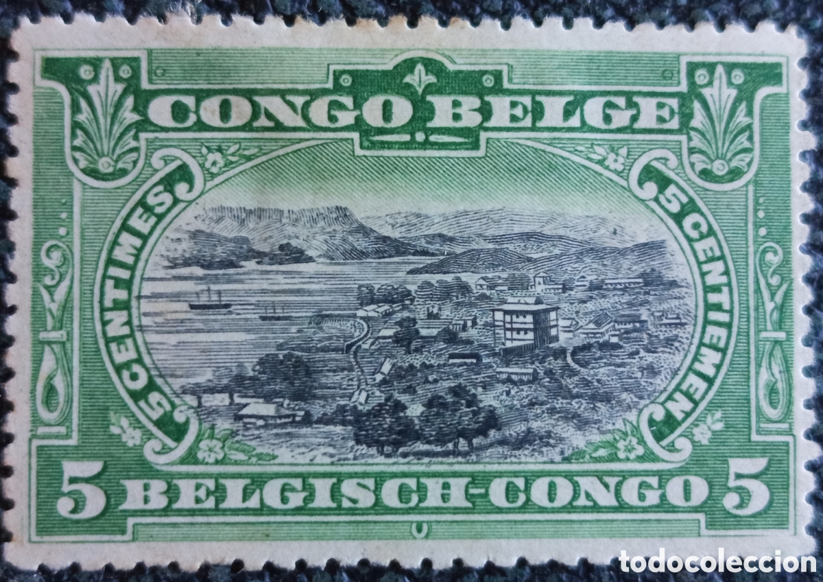 Sellos: Sello Congo Belga 1915 Puerto Matadi 5 c&eacute;ntimos - COB 116 / Scott 60 MH