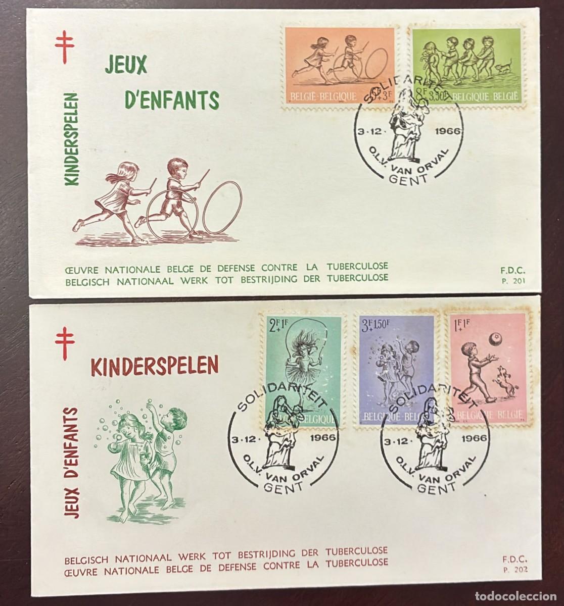 Sellos: TS.)1966, BELGIUM, GHENT, FIRST DAY COVERS, PRE-PRINTED WITH A &rdquo;CHILDREN'S GAMES&rdquo; THEME&mdash;A CHARITY IS