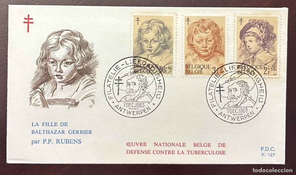 Sellos: TS.)1963, BELGIUM, ANTWERP, FIRST DAY COVER, WITH A COMMEMORATIVE PRE-PRINTED DESIGN FEATURING A WOR