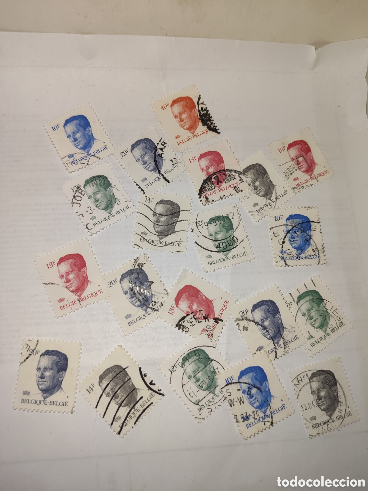 Sellos: 20 sellos de B&eacute;lgica Rey Balduino l a&ntilde;o 1980-86