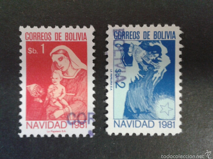 SELLOS DE BOLIVIA. YVERT 616/7. SERIE COMPLETA USADA. NAVIDAD. (Sellos - Extranjero - América - Bolivia)