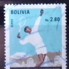 Sellos: SELLO DE BOLIVIA CAMPEONATO DE TENIS 1965 (MATASELLADO)