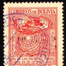 Sellos: BOLIVIA. JORNADA DE LAS NACIONES UNIDAS 1950. YT-PA115. USADO SIN CHARNELA. Lote 398128709