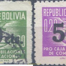 Sellos: 665978 USED BOLIVIA 1953 EMISION A BENEFICIO PARA LA CAJA DE JUBILACIONES