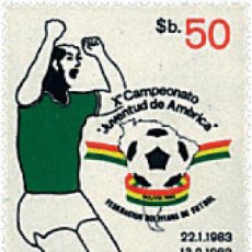 Sellos: 725270 HINGED BOLIVIA 1983 10 CAMPEONATOS DE FUTBOL JUNIORS DE AMERICA EN BOLIVIA