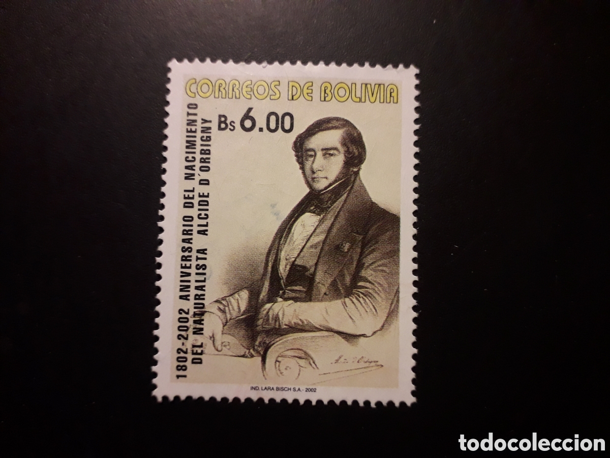 Sellos: BOLIVIA YVERT 1142 SELLO SUELTO USADO 2002 NATURALISTA ALCIDE D'ORBIGNY PEDIDO M&Iacute;NIMO 3&euro;