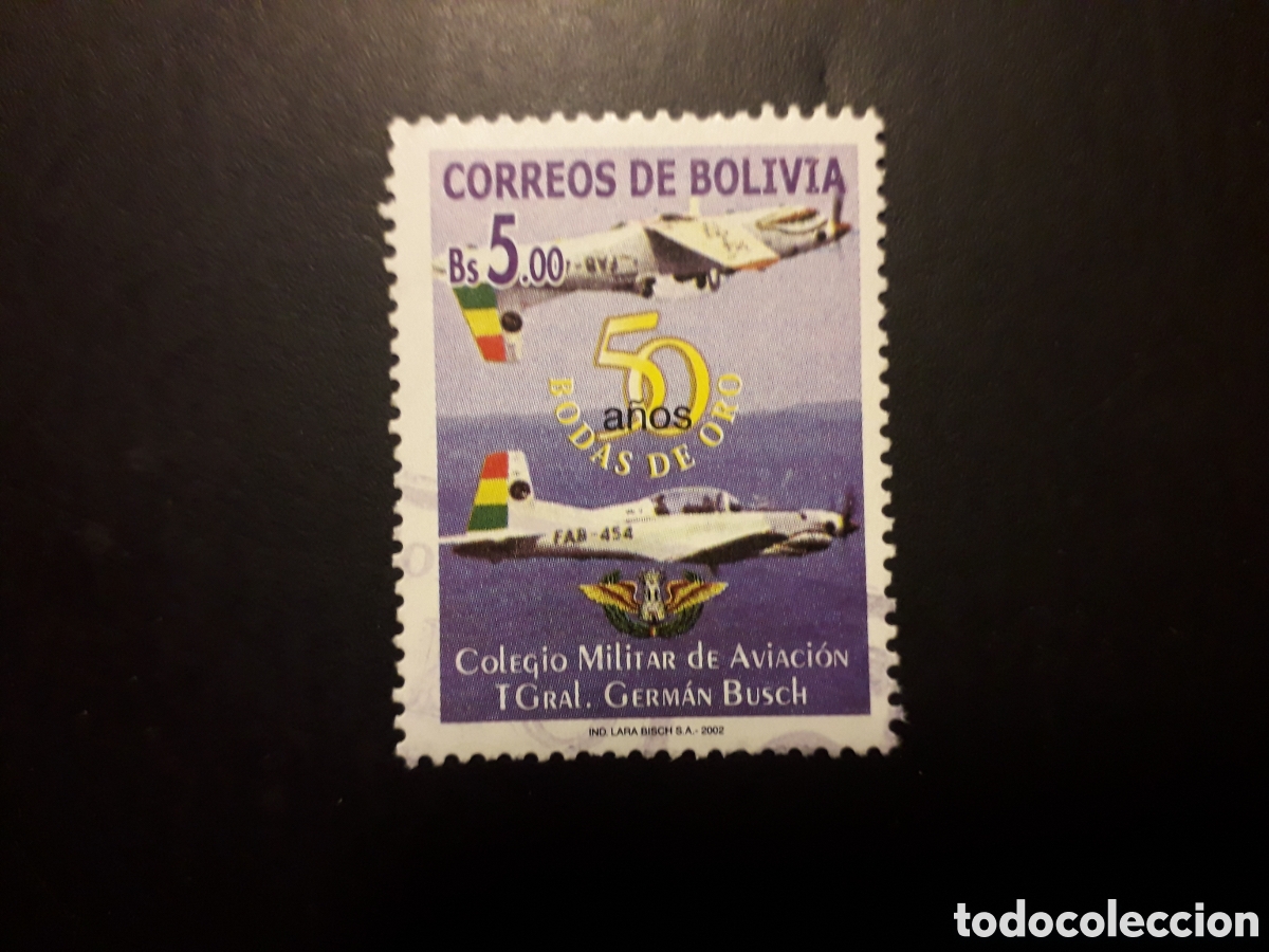 Sellos: BOLIVIA YVERT 1128 SELLO SUELTO USADO 2002 ESCUELA MILITAR, AVIONES, PEDIDO M&Iacute;NIMO 3&euro;