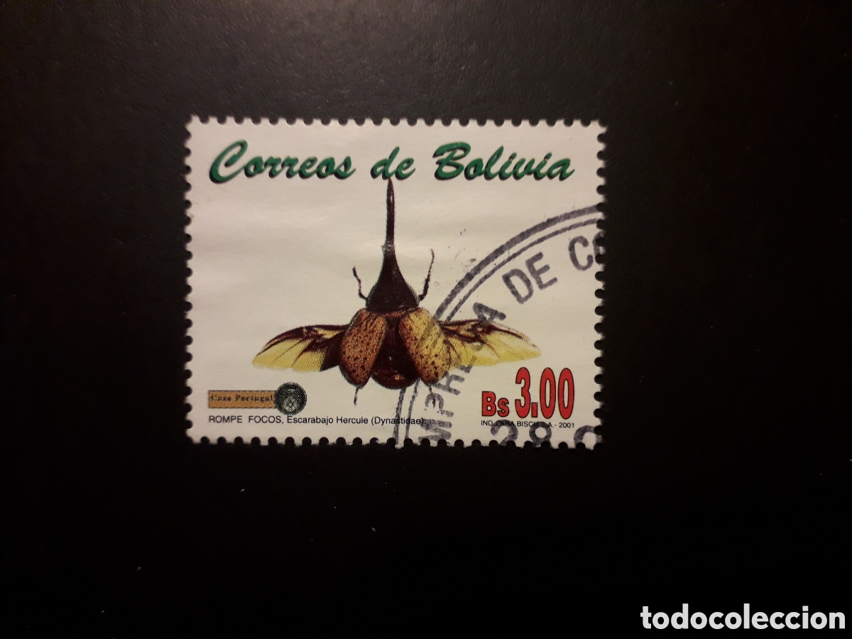 Sellos: BOLIVIA YVERT 1100 K SELLO SUELTO USADO 2001 FAUNA INSECTOS ESCARABAJO, PEDIDO M&Iacute;NIMO 3&euro;