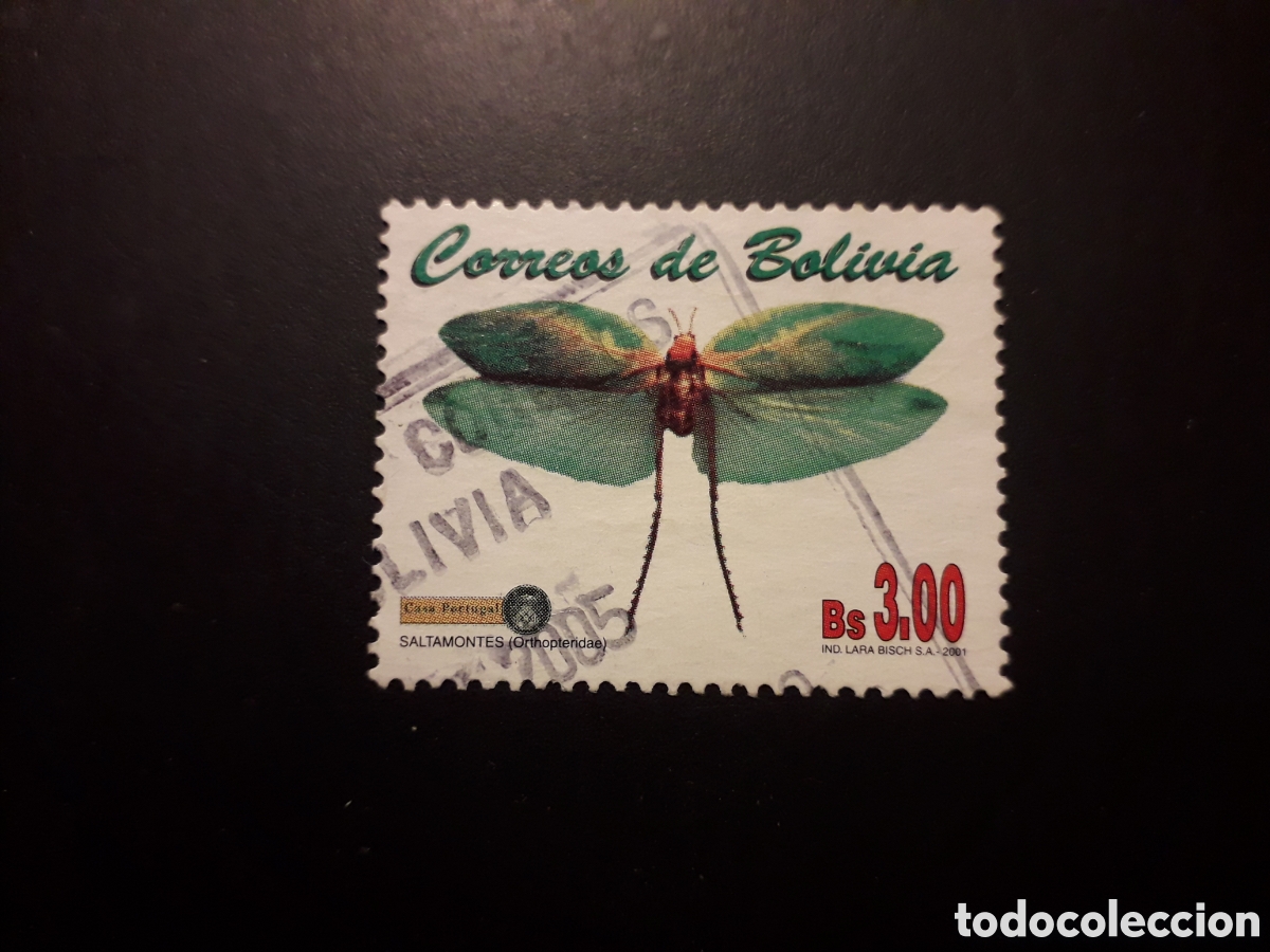 Sellos: BOLIVIA YVERT 1100 M SELLO SUELTO USADO 2001 FAUNA INSECTOS SALTAMONTES, PEDIDO M&Iacute;NIMO 3&euro;