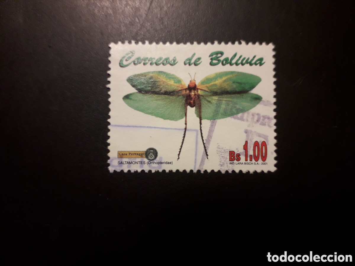 Sellos: BOLIVIA YVERT 1100 M SELLO SUELTO USADO 2001 FAUNA INSECTOS SALTAMONTES, PEDIDO M&Iacute;NIMO 3&euro;