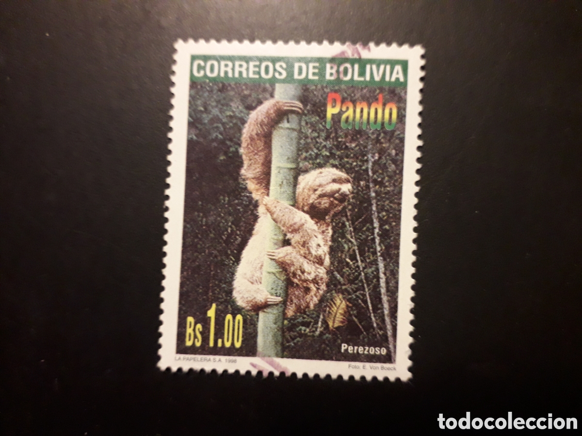 Sellos: BOLIVIA YVERT 991 SELLO SUELTO USADO 1998 REGI&Oacute;N DE PANDO, FAUNA PEREZOSO PEDIDO M&Iacute;NIMO 3&euro;