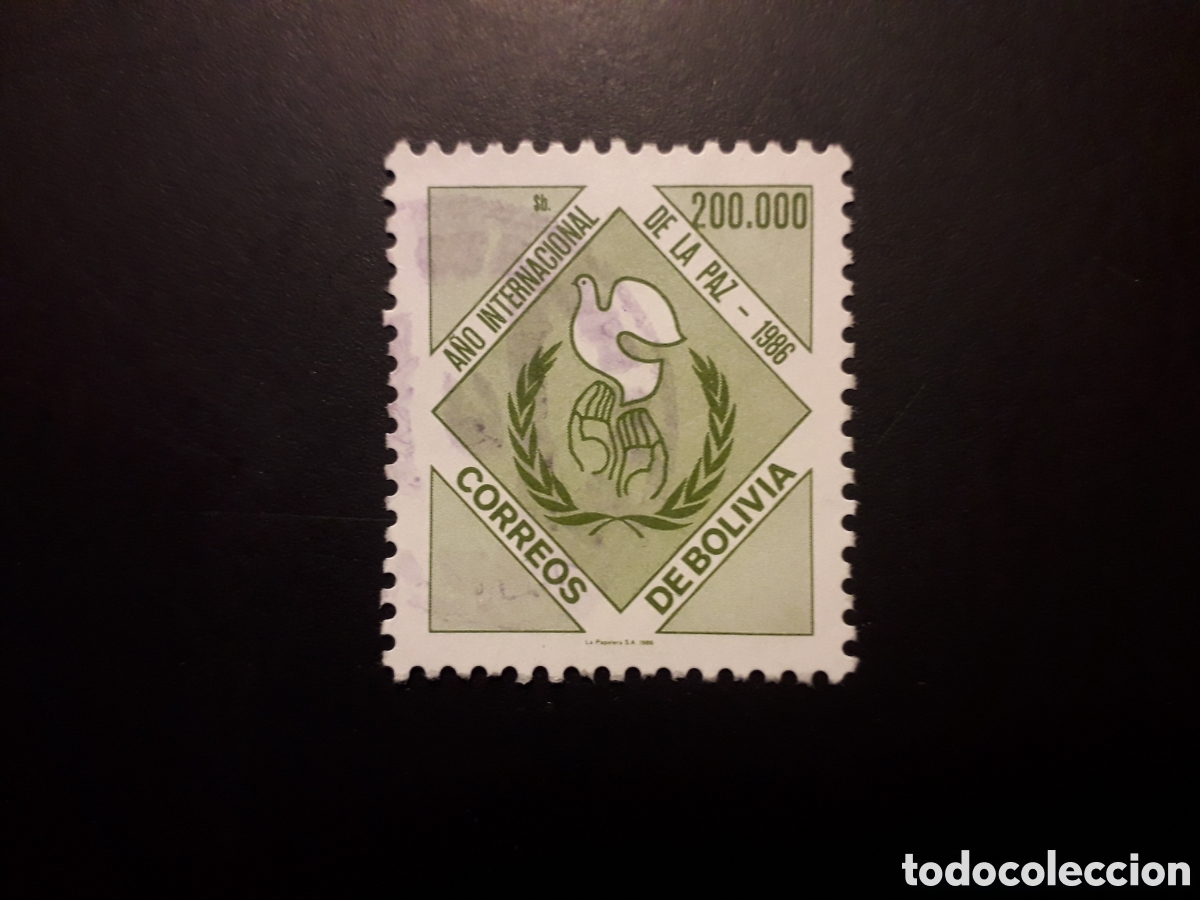 Sellos: BOLIVIA YVERT 676 SERIE COMPLETA USADA 1986 A&Ntilde;O INTERNACIONAL DE LA PAZ, PALOMA PEDIDO M&Iacute;NIMO 3&euro;