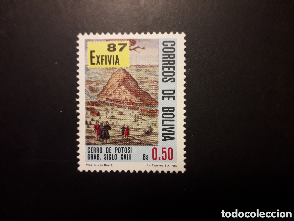 Sellos: BOLIVIA YVERT 689 SERIE COMPLETA NUEVA *** 1987 EXFIVIA 87 MONTA&Ntilde;A POTOS&Iacute; MINAS ORO PEDIDO M&Iacute;NIMO 3&euro;