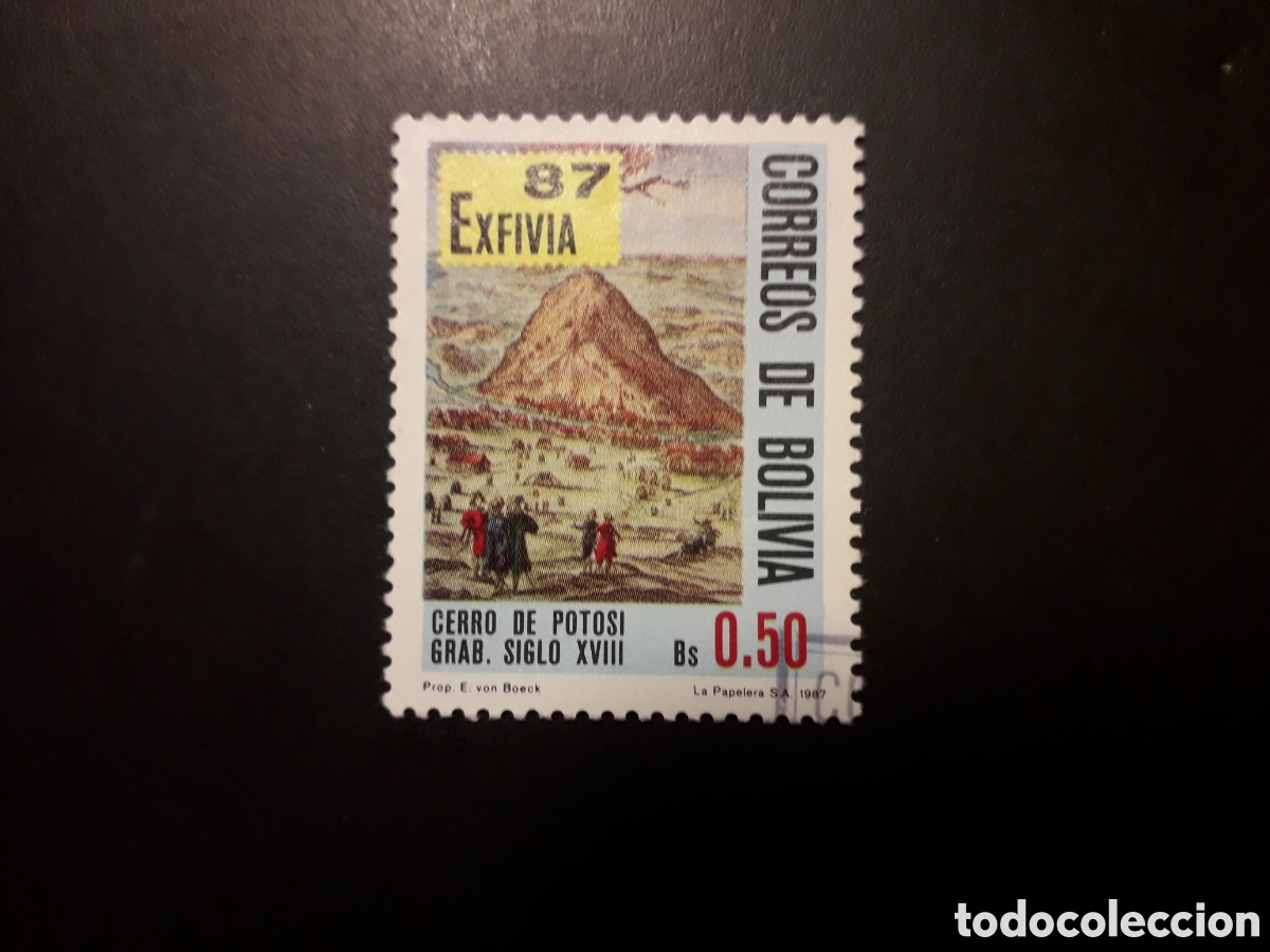 Sellos: BOLIVIA YVERT 689 SERIE COMPLETA USADA 1987 EXFIVIA 87 MONTA&Ntilde;A POTOS&Iacute;, MINAS DE ORO PEDIDO M&Iacute;NIMO 3&euro;