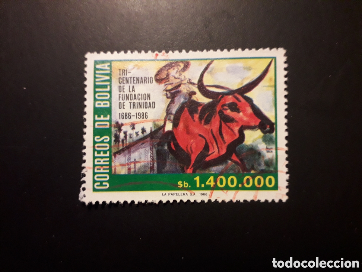 Sellos: BOLIVIA YVERT 664 SERIE COMPLETA USADA 1986 FUNDACI&Oacute;N CIUDAD DE TRINIDAD, TORO PEDIDO M&Iacute;NIMO 3&euro;