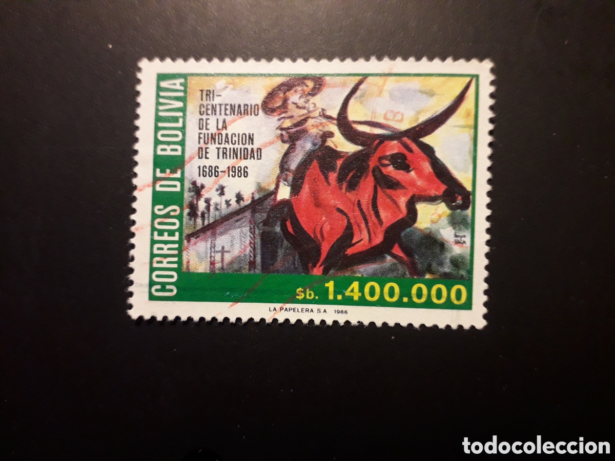 Sellos: BOLIVIA YVERT 664 SERIE COMPLETA USADA 1986 FUNDACI&Oacute;N CIUDAD DE TRINIDAD, TORO PEDIDO M&Iacute;NIMO 3&euro;