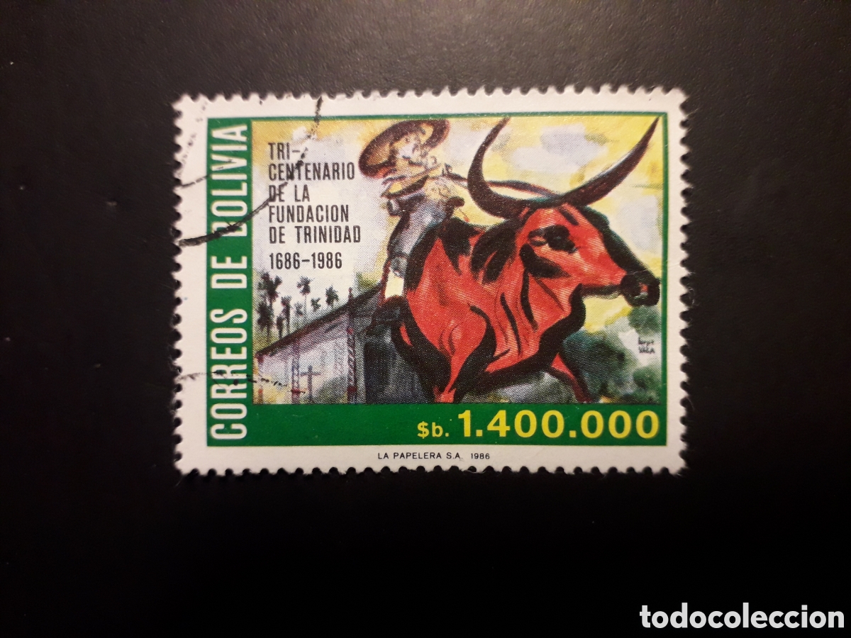 Sellos: BOLIVIA YVERT 664 SERIE COMPLETA USADA 1986 FUNDACI&Oacute;N CIUDAD DE TRINIDAD, TORO PEDIDO M&Iacute;NIMO 3&euro;