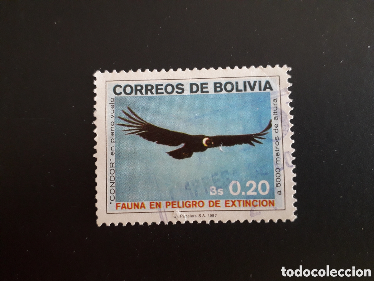Sellos: BOLIVIA YVERT 683 SELLO SUELTO USADO 1987 FAUNA AVES RAPACES C&Oacute;NDOR PEDIDO M&Iacute;NIMO 3&euro;