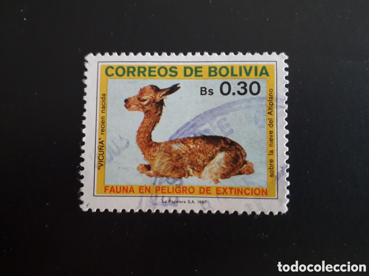 Sellos: BOLIVIA YVERT 686 SELLO SUELTO USADO 1987 FAUNA VICU&Ntilde;A PEDIDO M&Iacute;NIMO 3&euro;