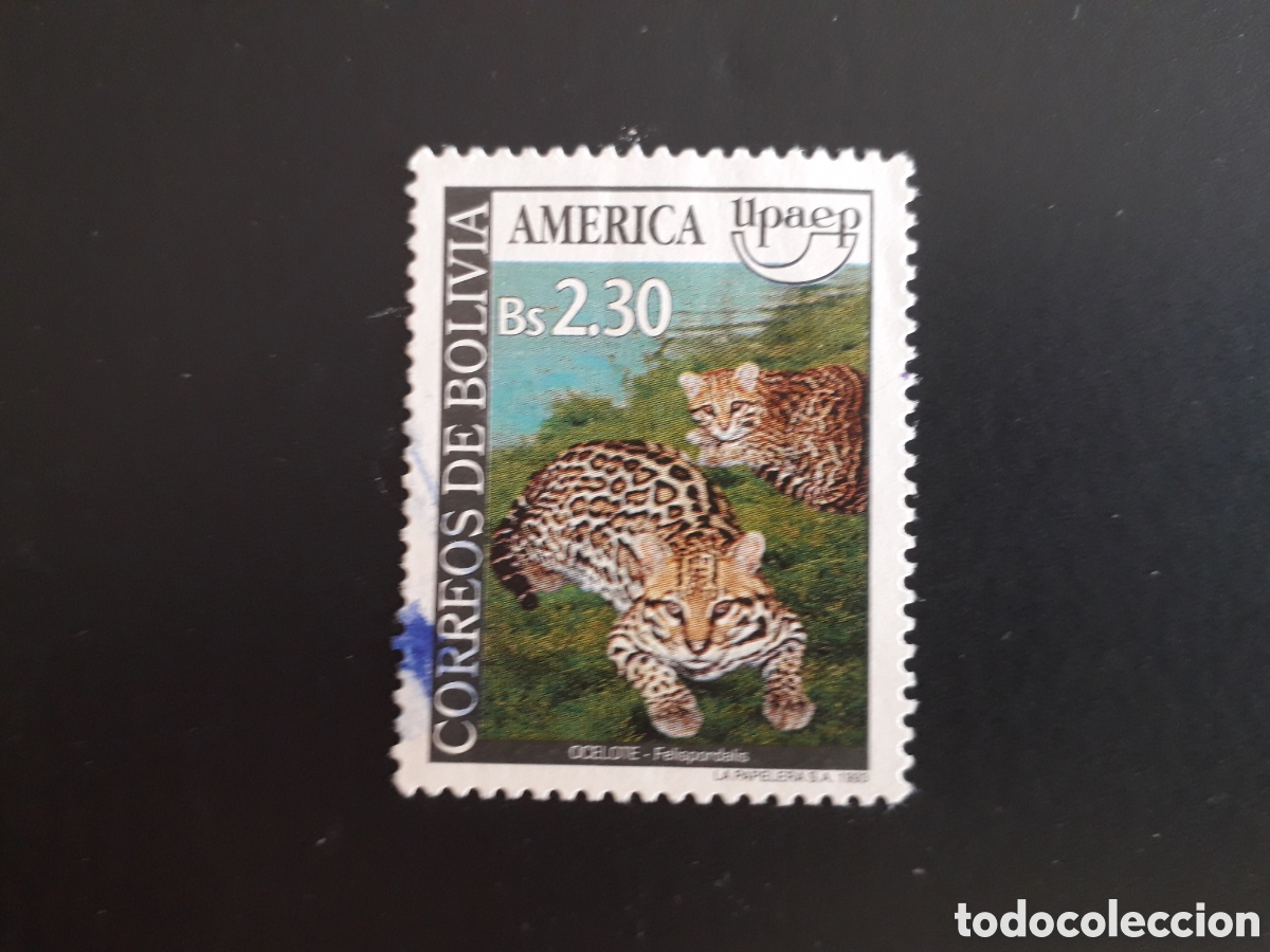 Sellos: BOLIVIA YVERT 837 SELLO SUELTO USADO 1993 AM&Eacute;RICA UPAEP FAUNA, OCELOTE, FELINOS PEDIDO M&Iacute;NIMO 3&euro;