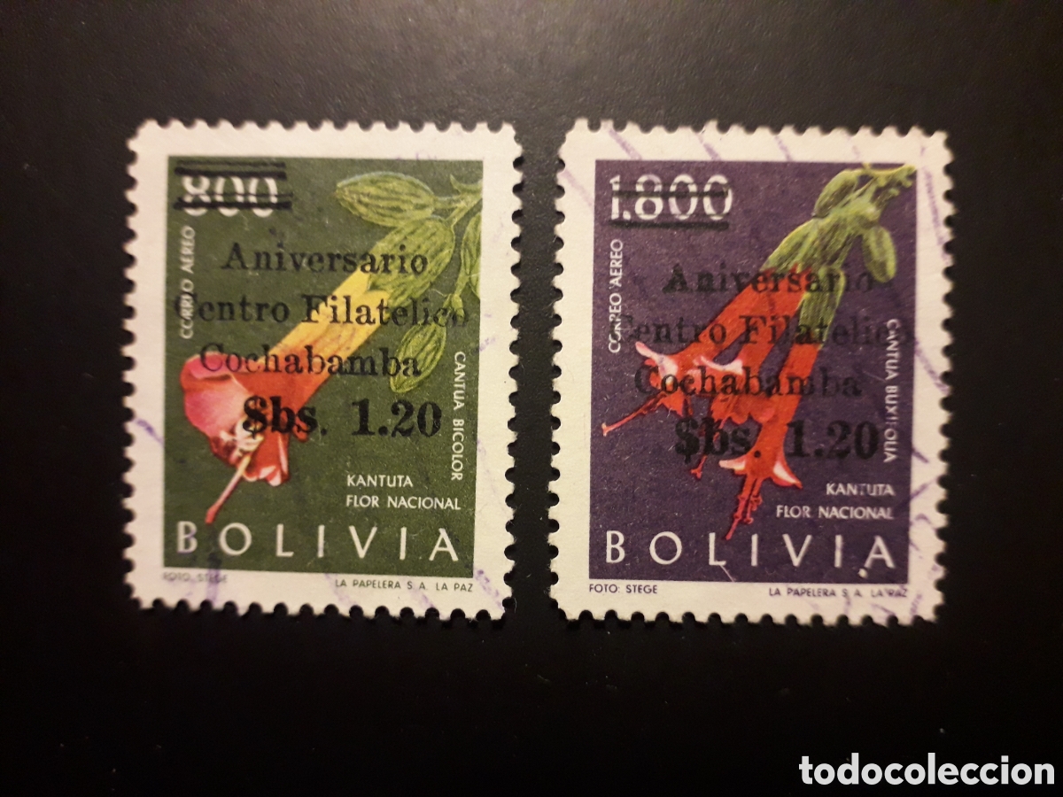 Sellos: BOLIVIA YVERT A 250/1 SERIE COMPLETA USADA 1966 FLORA FLORES SOBRECARGADOS PEDIDO M&Iacute;NIMO 3&euro;
