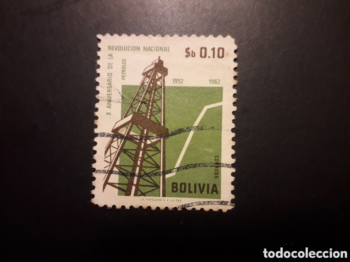 Sellos: BOLIVIA YVERT 439 SELLO SUELTO USADO 1964 REVOLUCI&Oacute;N PETROLEO, PEDIDO M&Iacute;NIMO 3&euro;